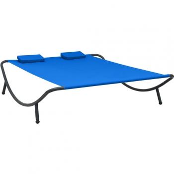 vidaXL Blue Fabric Outdoor Lounger