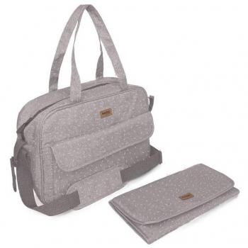 Bolso Maternal + Cambiador Little Forest Gris