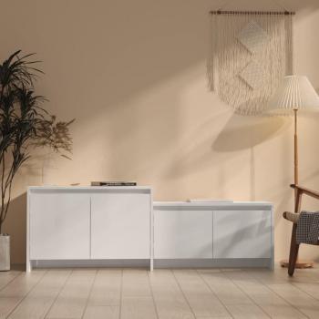 Mueble TV blanco brillante 146,5x35x50 cm en conglomerado