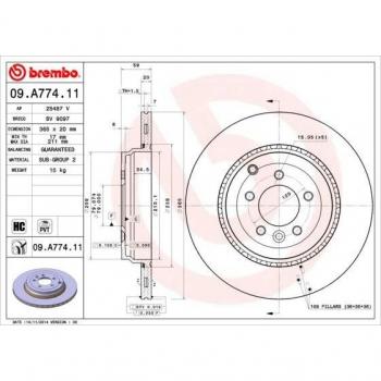 Disco de Freno Brembo Barnizado para Eje Trasero 09.A774.11