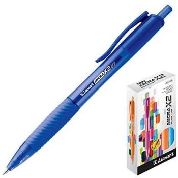 Luxor Micra X2 - Pack de 10 bolígrafos, color Azul