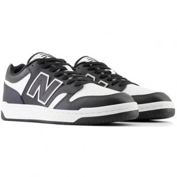 Zapatilla New Balance 480 Unisex Negro/Blanco - Casual, Plano, Cordones