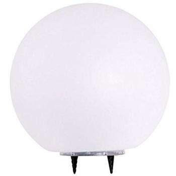 Lámpara Solar LED Boule 30cm, IP44, Luz Neutra 4000K, Batería Intercambiable con Sensor y Estaca de Tierra
