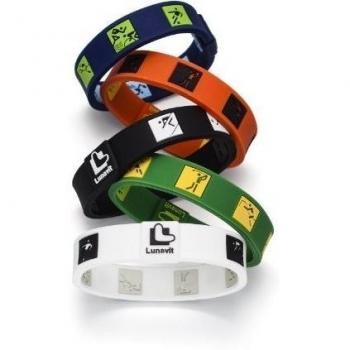 Magnético retro-sport-bracelet - LunaSport Lunavit, - por Reversible magnético pulseras en Retro con original Otl Aicher picograms conocido de los Juegos Olímpicos con 4 imanes, Dark Green/Yellow-Dark Green/Light Green, mediano