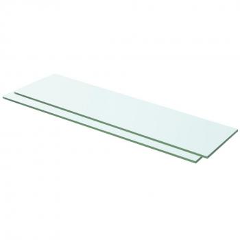 vidaXL 2 pcs Clear Glass Panel Shelves 60x12 cm