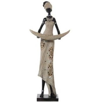 Figura Decorativa Alexandra House Living Beige Plástico Africana 16 x 25 x 58 cm