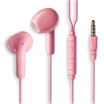 Auriculares Intraaurales NGS Cross Flip Rosa con Micrófono, Control de Volumen y Conexión Jack 3.5 mm