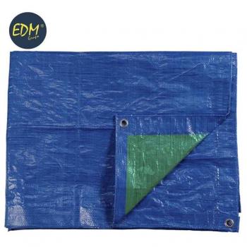 Toldo 6x10m de doble cara azul/verde con ojales metálicos - Densidad 90g/m²