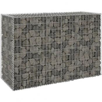 vidaXL Gabion Wall with Covers Galvanised Steel 150x60x100 cm