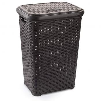Metaltex Cesto Pongotodo Plástico Trenzado 60l, Marrón