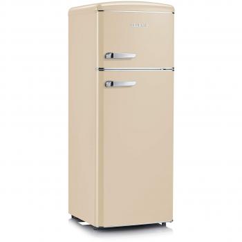 Frigorífico Retro Doble Puerta Severin RKG 8933, 208 Litros, Clase E, Color Crema