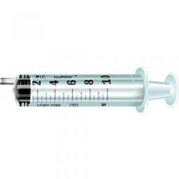 Pic Solution Jeringas Luer Excéntricas con Aguja Desmontable 100-Piezas, 19 Calibre x 1.5-Pulgada, 10 ml Capacidad 21 g