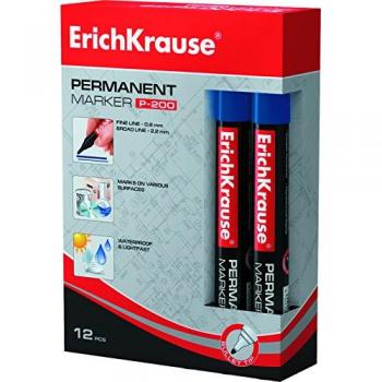 ROTULADOR PERMANENTE ERICH KRAUSE P-200 PUNTA REDONDA 0,8-2,2 mm COLOR NEGRO, RESISTENTE AL AGUA Y A LOS RAYOS UV