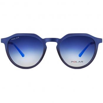 Polar 502 Kids Polarized Sunglasses with Clip-On, Blue, Size 46