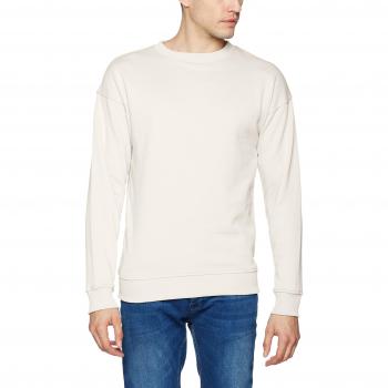 Urban Classics Oversized Sweatshirt T-Shirt for Men - Beige, Off-white, Large