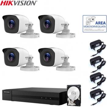 Kit 4 cámaras de videovigilancia Hikvision DVR 4 canales 4 MPX 1 TB