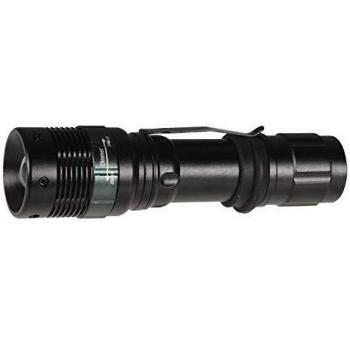 EMOS P3839 Linterna LED con Zoom, con Soporte para Bicicleta, 23 Horas de duración, 120 lúmenes, Alcance de 175 m, Funciona con Pilas, Resistente a Golpes y al Agua, Color Negro