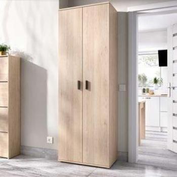Armario Multiusos Fit 2 Puertas 6 Estantes Color Natural 190x61x35 cm