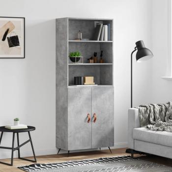 Armario de hormigón gris 69,5x34x180 cm madera multicapa