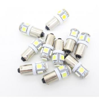10 pcs 5SMD 5050 LED T11 BA9S Blanco T4W 182 1445 H6W 53 Cuña luz del Coche Indicadores de Coche Bombilla Lámpara de cuña