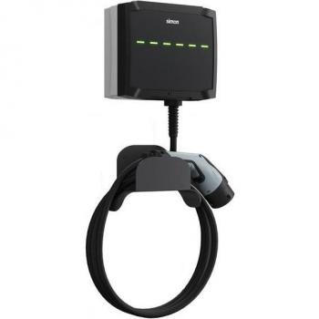 SIMON SM34 Cargador para Vehículo Eléctrico de Pared con Cable de 5 Metros Tipo 2, Potencia de 22kW Trifásico, Conectividad Bluetooth