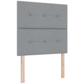 Cabecera LED con tira de luces, color gris claro, 80 cm, tela