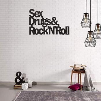 Homemania Decoración de Pared, Acero Laminado, Negro, 50 x 0.15 x 38 cm