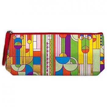 Frank Lloyd Wright Saguaro Cactus and Forms Handmade Embroidered Pencil Pouch