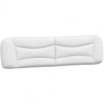 Cabecero de cama acolchado cuero sintético blanco 200 cm Vidaxl