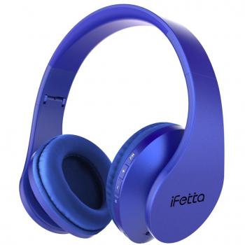 Ifecco Bluetooth Estéreo Auriculares Música Sobre-oído Sonido de alta fidelidad, Bluetooth Banda para la cabeza plegable con micrófono y cable de audio para Apple iPhone, PC