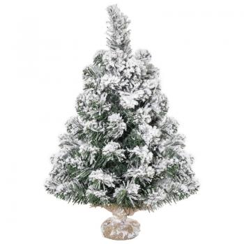 Árbol de Navidad Artificial 60 cm con 67 Ramas Ignífugas y Base de Cemento