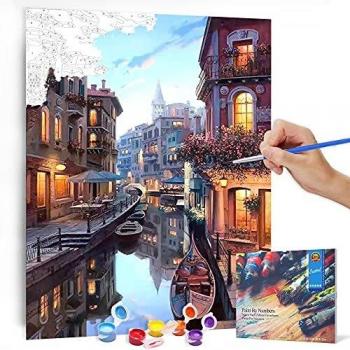 Bougimal Pintar por Numeros Adultos, DIY Pintura por números con Pinceles y Pinturas Decoraciones para el Hogar sin Marco de 40 X 50 cm