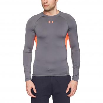 Under Armour Men 's Heatgear – Camiseta de compresión de Manga Larga, Hombre, Color Rhino Gray, tamaño Small