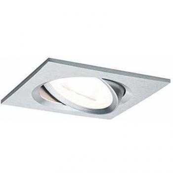 Foco empotrable cuadrado Nova, 6.5W, GU10, 2700K, dimmable e inclinable, aluminio