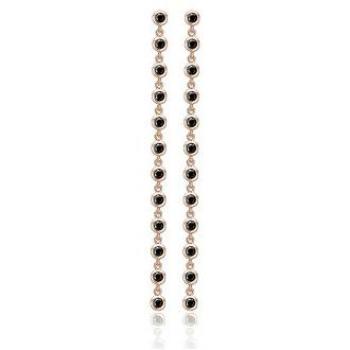 Pendientes Sif Jakobs E1003-BK-RG para Mujer, 10 cm de longitud, color negro y rosa dorado