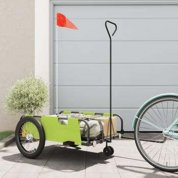 Remolque para bicicletas de hierro y tela Oxford en colores negro, amarillo y azul