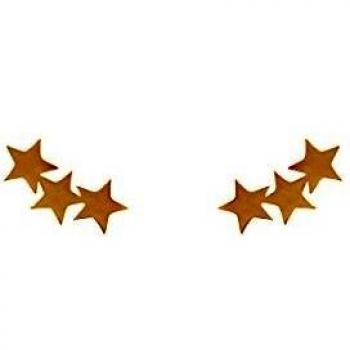 Córdoba Jewels | Pendientes en plata de ley 925 bañada en oro con diseño Trio Estrellas Gold
