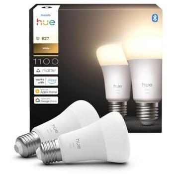 Bombilla Inteligente Philips Hue White A60 E27 1100lm - Doble Pack