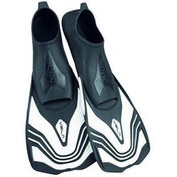 Aletas Cortas Seac Vela para Natación y Snorkeling Adulto Blanco y Negro - Talla 32/33