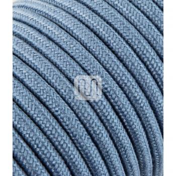 Cabo Eléctrico Textil Redondo 2x0.75 mm² Azul Turquesa 3 Metros para Lámparas y Abat-Jours