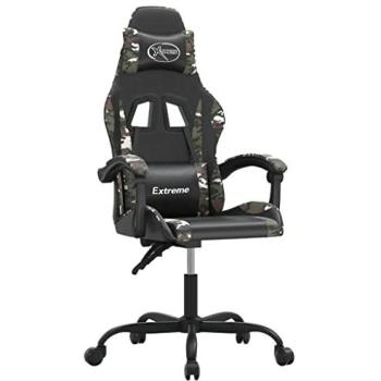 Silla Gaming Cuero Sintético Negro y Camuflaje con Reposabrazos