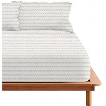 Bajera Vitoria Beig 100% algodón, 175 hilos, extrasuave, confortable, para cama de 135/140 cm, 100% MADE IN SPAIN