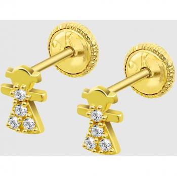 Pendientes Time Road Hin00283 Oro 9K con motivo mamá