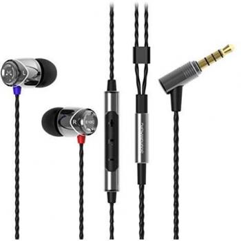 SoundMagic E10C - Auriculares Cerrados con Mando a Distancia y micrófono, Color Plata