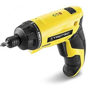 TROTEC Taladro Atornillador a Batería PSCS 10-3,6V, Mango Giratorio 90º, 6+1 Niveles Par de Giro, 4Nm, Luz LED integrada, 1500 mA, Maletín con Set de Puntas
