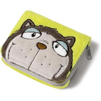 NICI - Billetera de peluche con diseño de gato, 12 x 9.5 cm, color gris