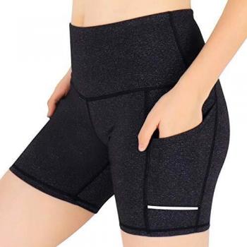 GRAT.UNIC Pantalón Corto Deportivo para Mujer, Running Pantalones Cortos de Yoga con Bolsillo Lateral, Fitness Mallas Deportivas