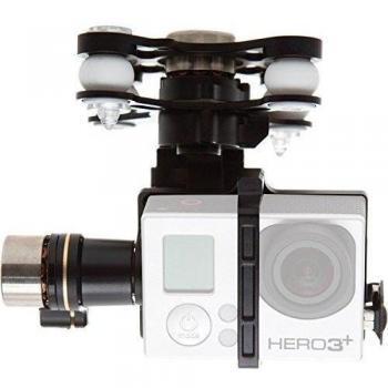 DJI Zenmuse H3-3D Montaje de Cámara de Acción Gimbal para Dron Cuadrocóptero con Antena UAV para Phantom 2 UAV Compatible con GoPro Hero2/3/3+ y Cámaras de Acción - Negro