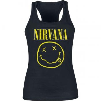 Nirvana Smiley Mujer Top Negro XL 100% algodón Regular
