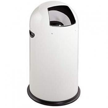 Cubo de Basura Push de 40 L con Trampilla, Altura 740 mm, Color Blanco